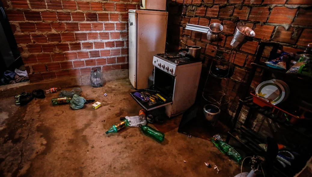 Cozinha onde funcionava a boca de fumo 
