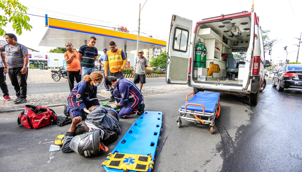 A unidade móvel do Samu atendeu a ocorrência