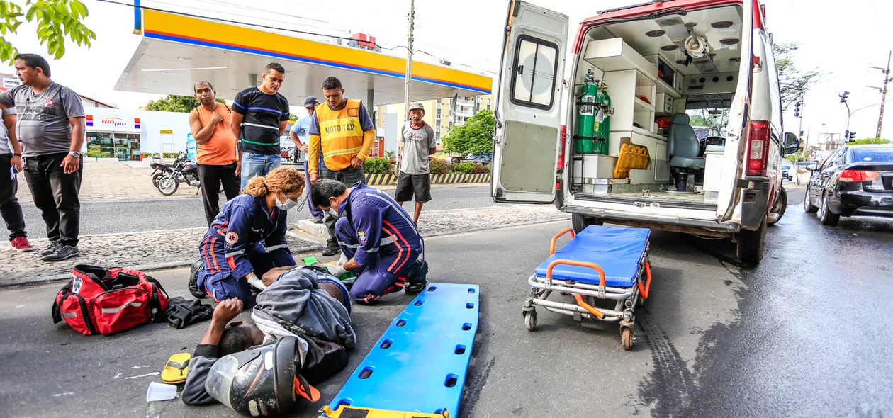 A unidade móvel do Samu atendeu a ocorrência