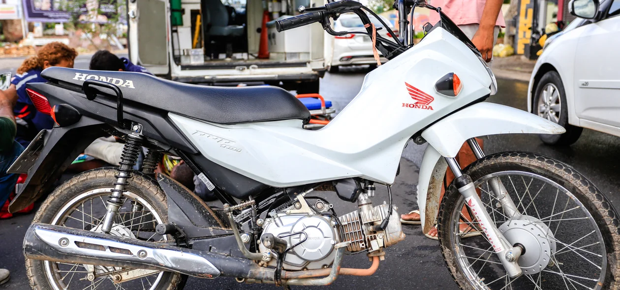Moto do acidentado