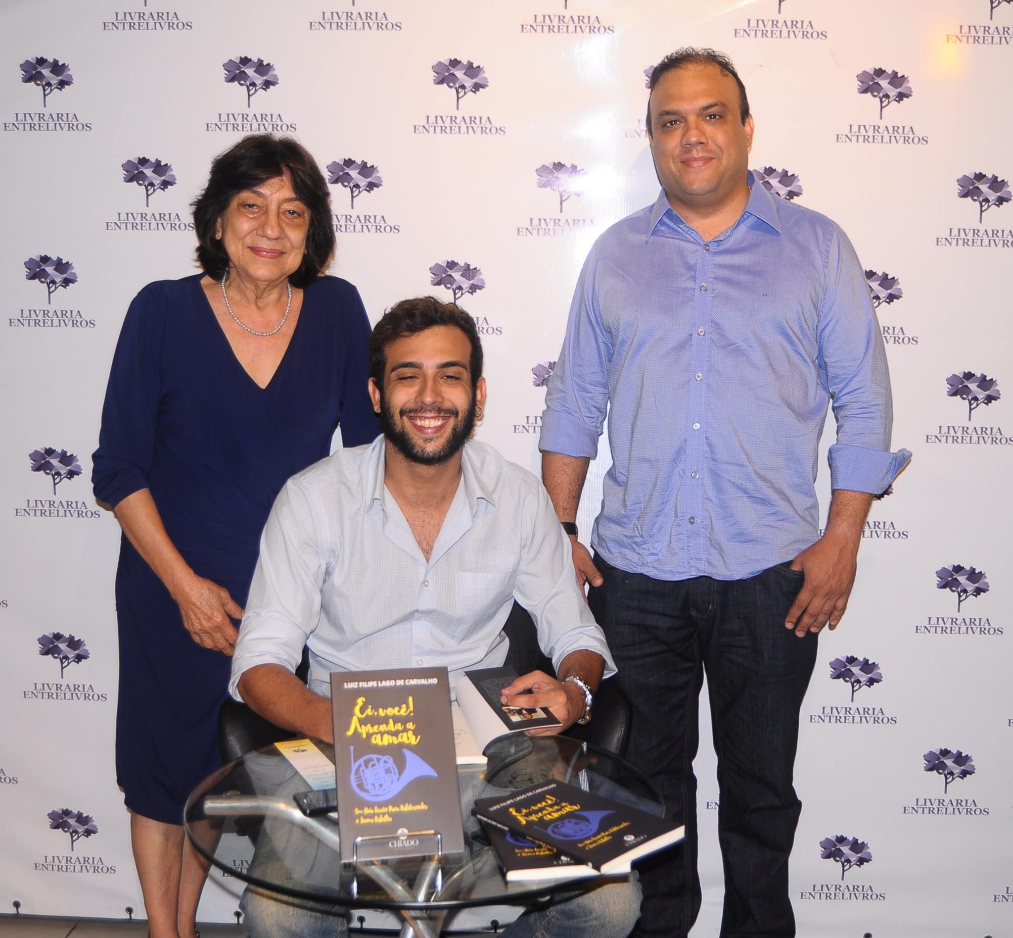 Ceiça Carvalho, o neto e escritor Luis Filipe Lago e o filho Ziza Carvalho
