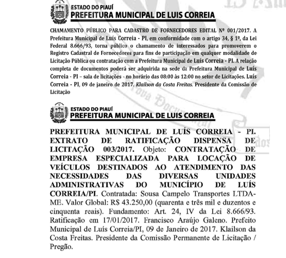 Licitação empresa especializada em veículos
