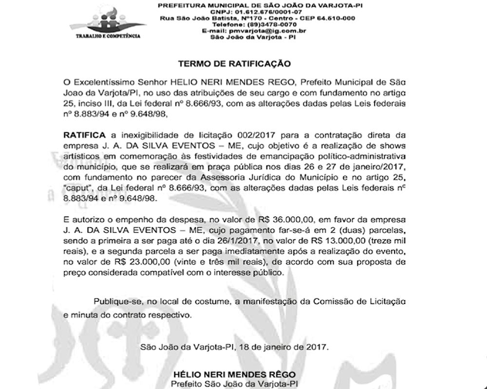 Contrato da empresa