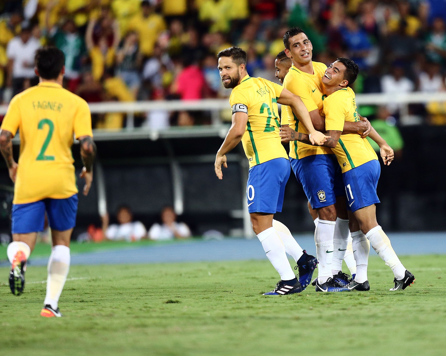 Seleção brasileira no amistoso contra a Colômbia