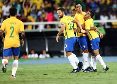 Seleção brasileira no amistoso contra a Colômbia