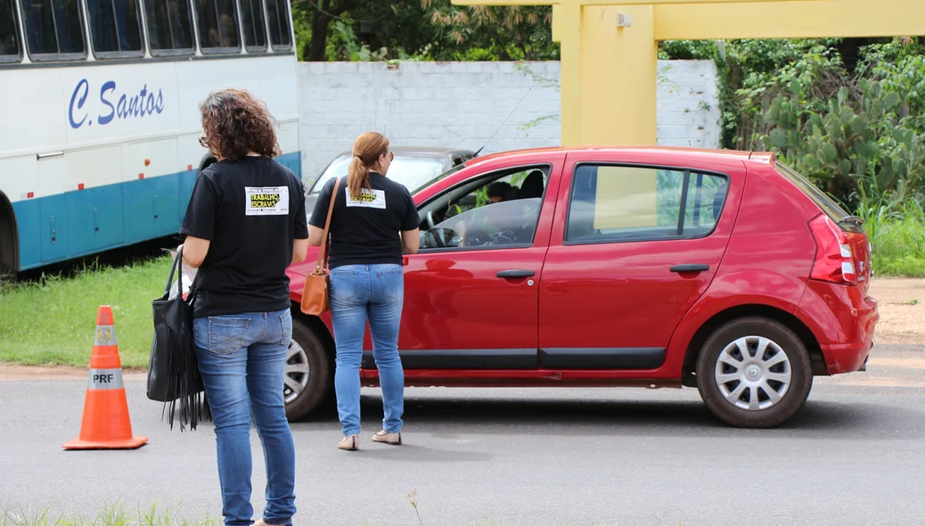 Ação contou com panfletagem