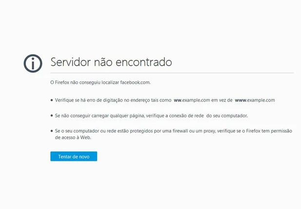 Problema ocorreu por volta das 11h (horário de Brasília)