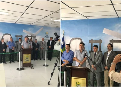 João Mádison em solenidade na Agência de Fomento do Piauí
