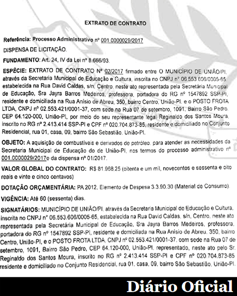 Contrato de nº 02