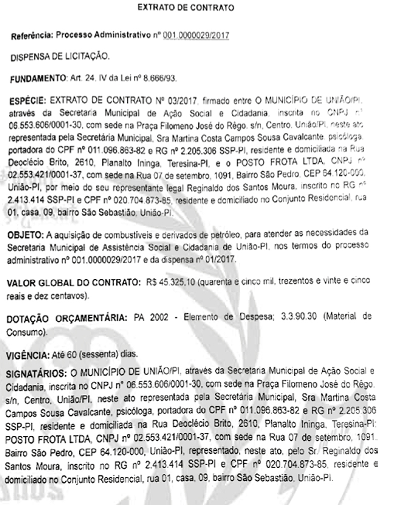 Contrato de nº 03