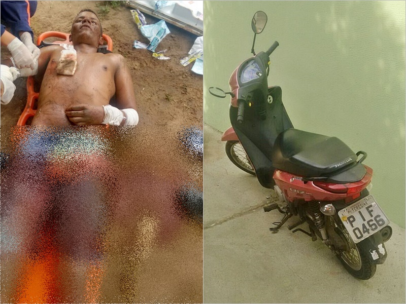 Assaltante é alvejado e moto é recuperada