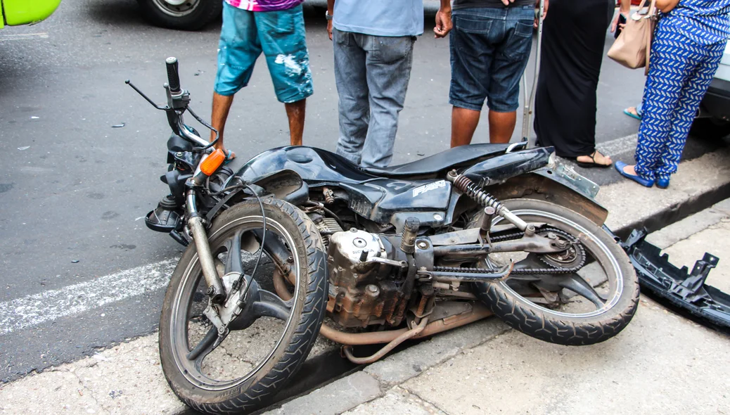 Moto envolvida no acidente