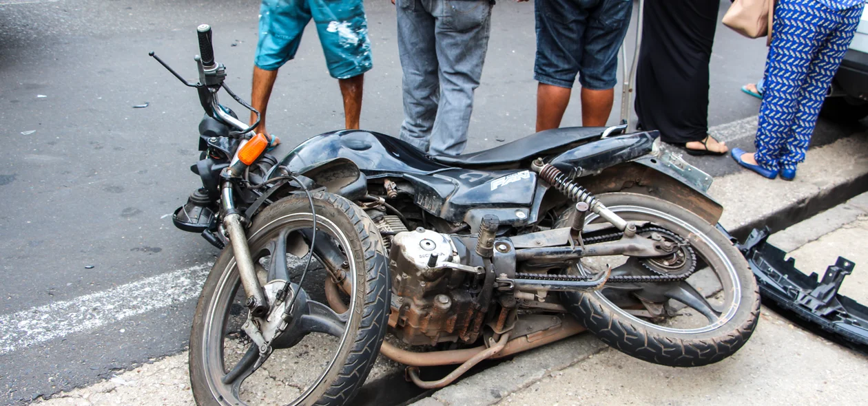 Moto envolvida no acidente