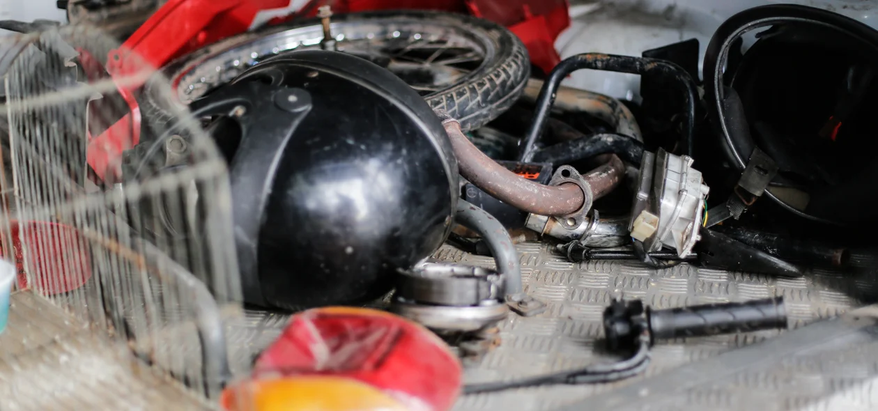 Peças de motos apreendidas