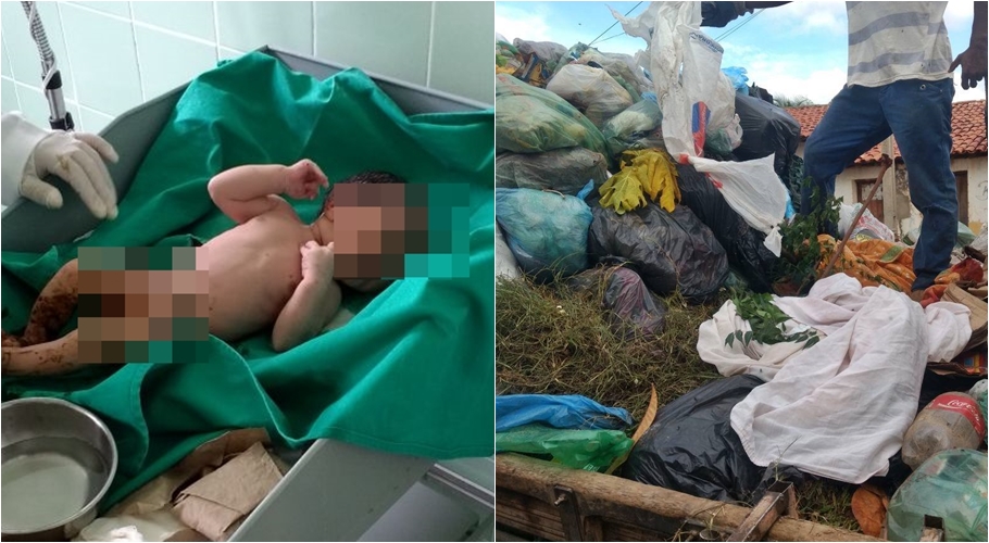 Recém-nascido encontrado no lixo