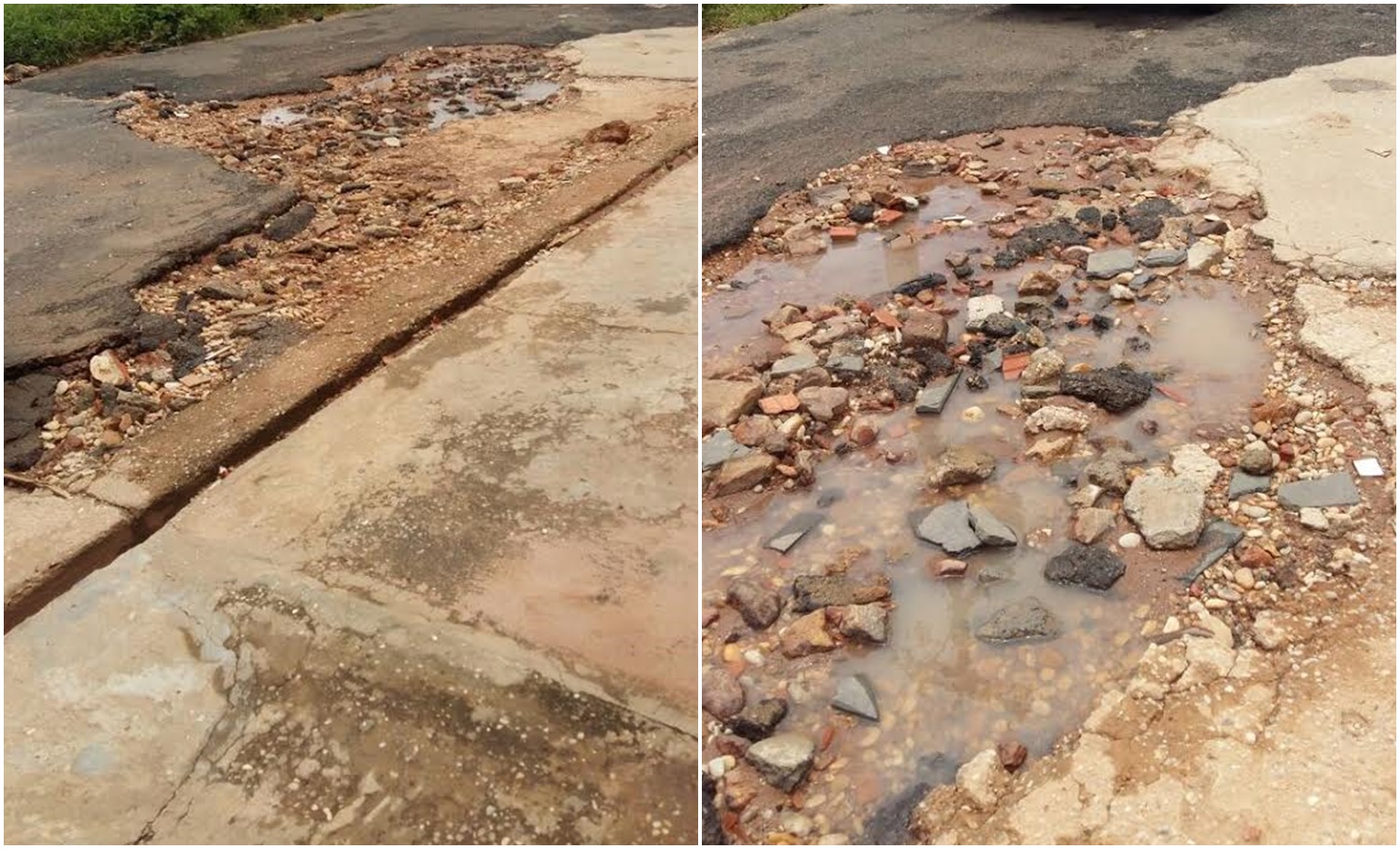 Ruas todas esburacadas do Portal da Alegria em Teresina 