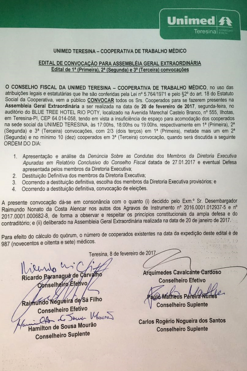 Edital de Convocação da Unimed
