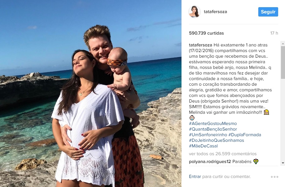 Teló e Thais Fersoza anunciam gravidez do segundo filho