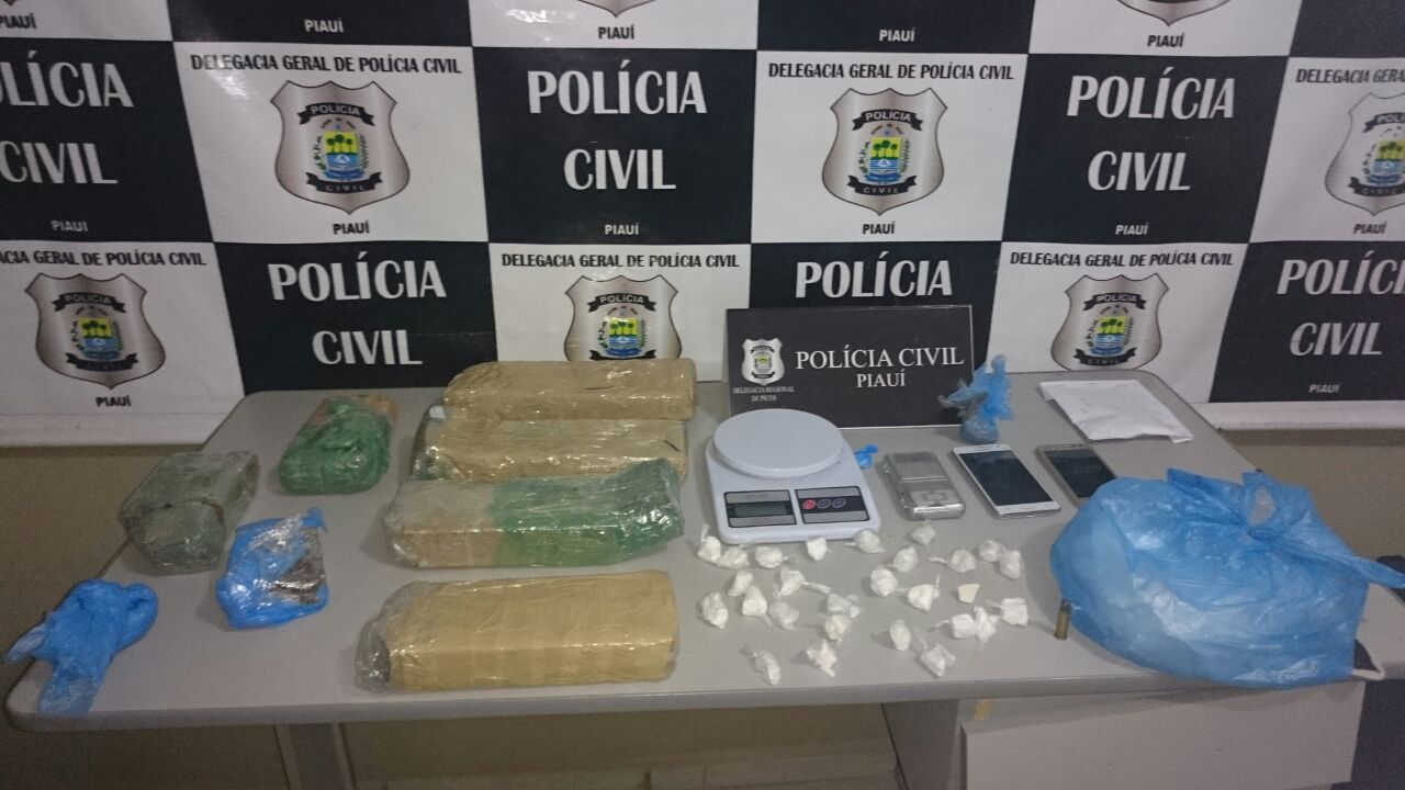 Material apreendido pela polícia