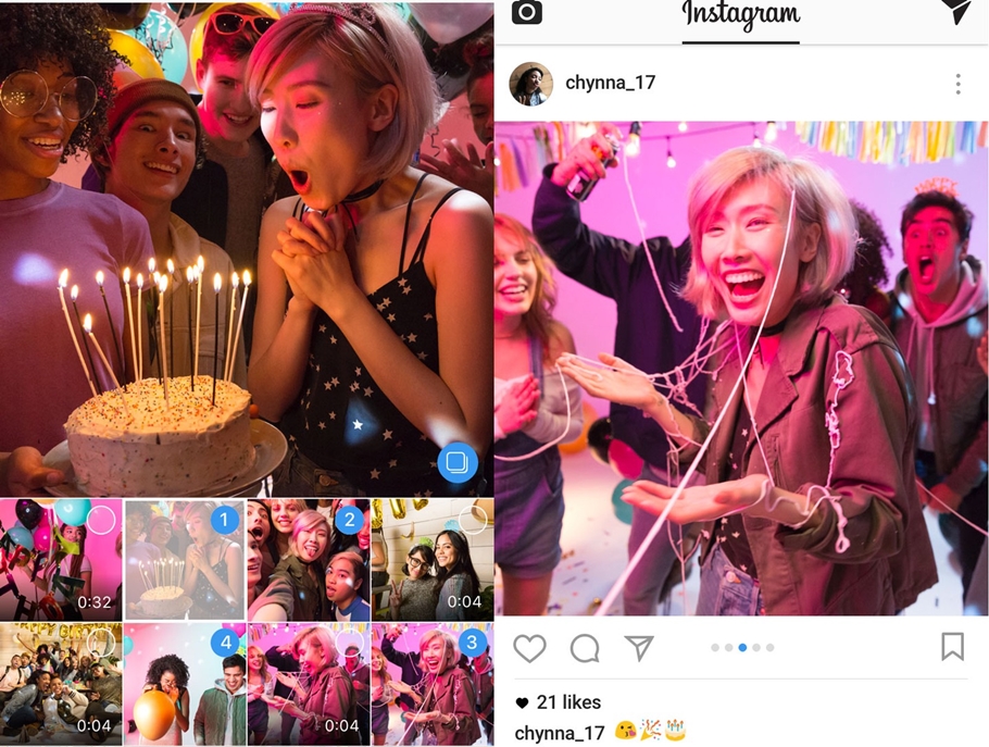 Instagram libera publicação de 10 fotos ou vídeos por post