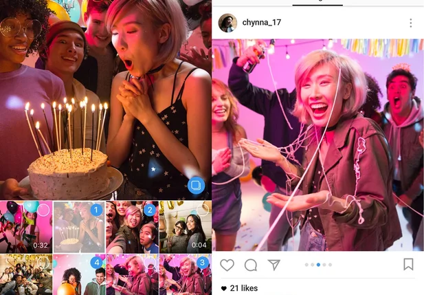 Instagram libera publicação de 10 fotos ou vídeos por post