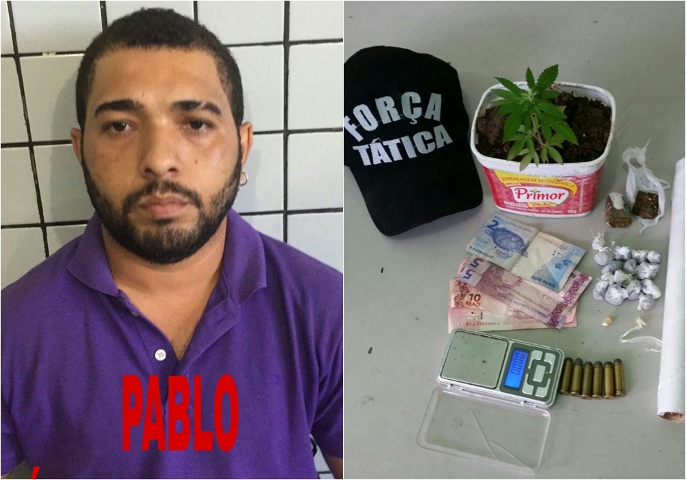 Pablo Barbosa e o material apreendido
