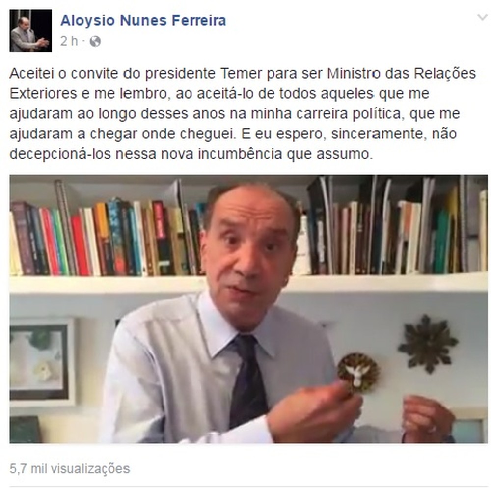 Declaração de Aloysio Nunes