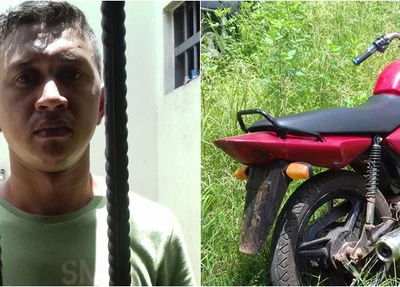 Suspeito que utilizava moto roubada em União~