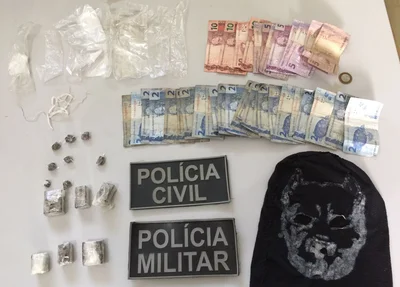 Material apreendido pela polícia