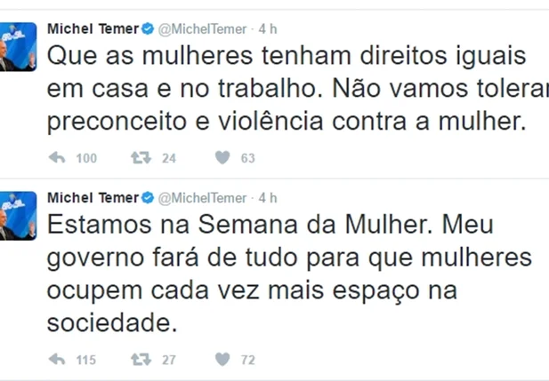 Temer muda tom após discurso polêmico no Dia da Mulher