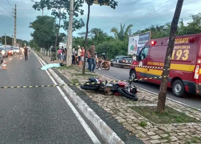 Acidente envolvendo um motociclista de uma moto 160