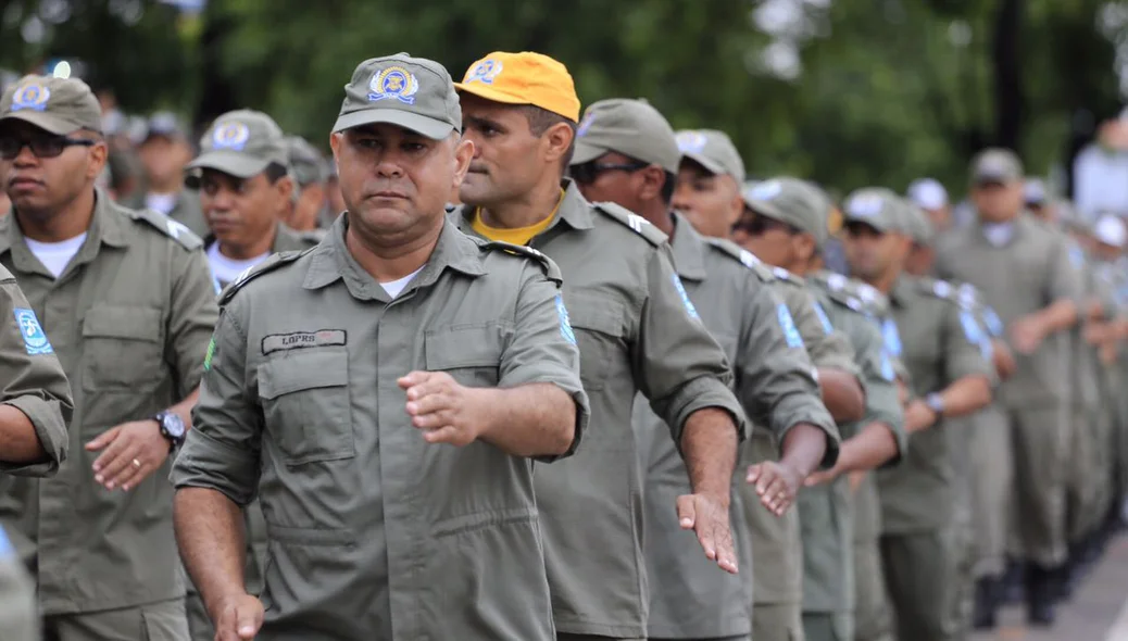 Formatura de policiais militares