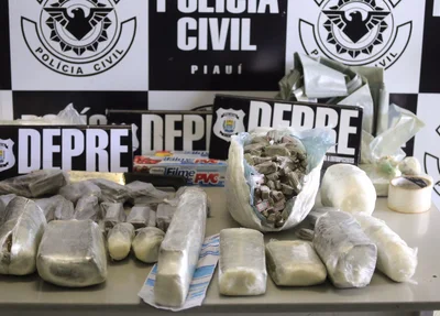 Entorpecentes apreendidos pela polícia em Água Branca