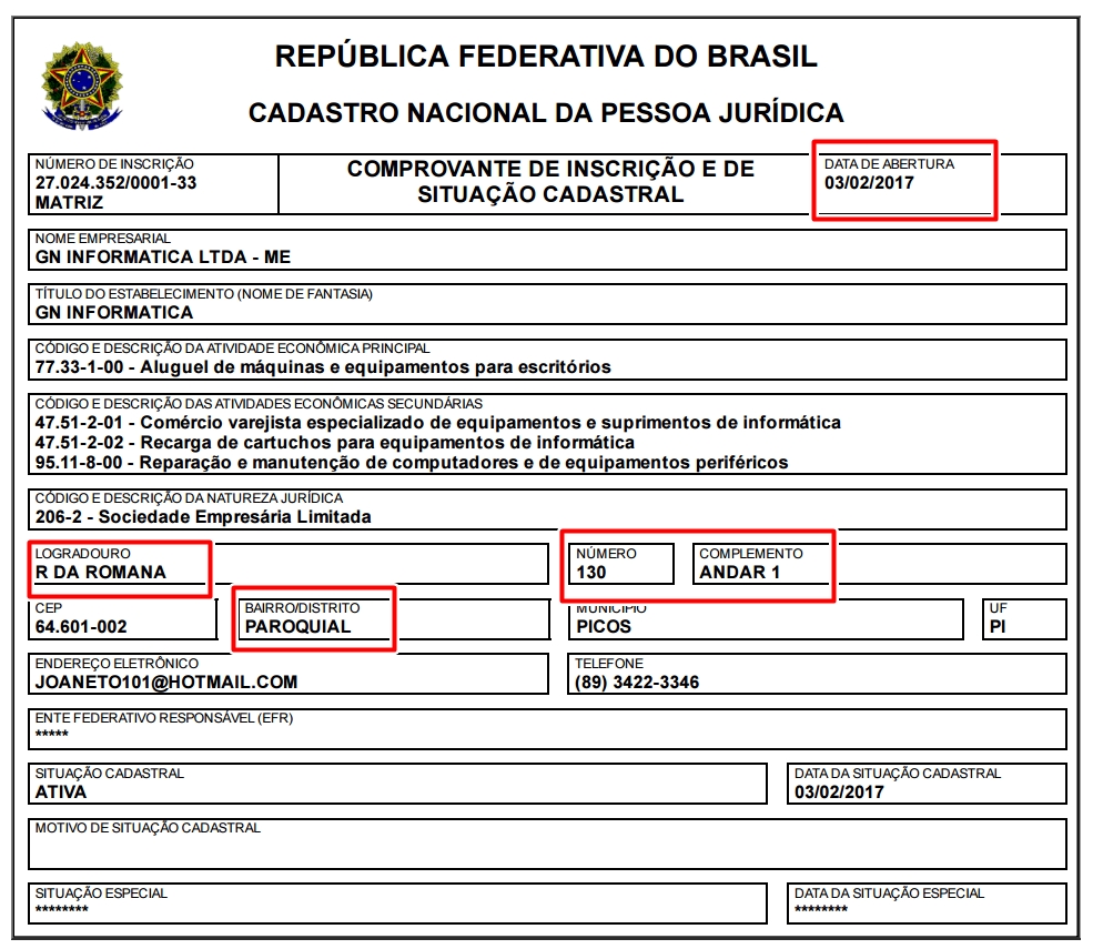 Empresa GN Informática Ltda ­ME foi aberta em 3 de fevereiro de 2017