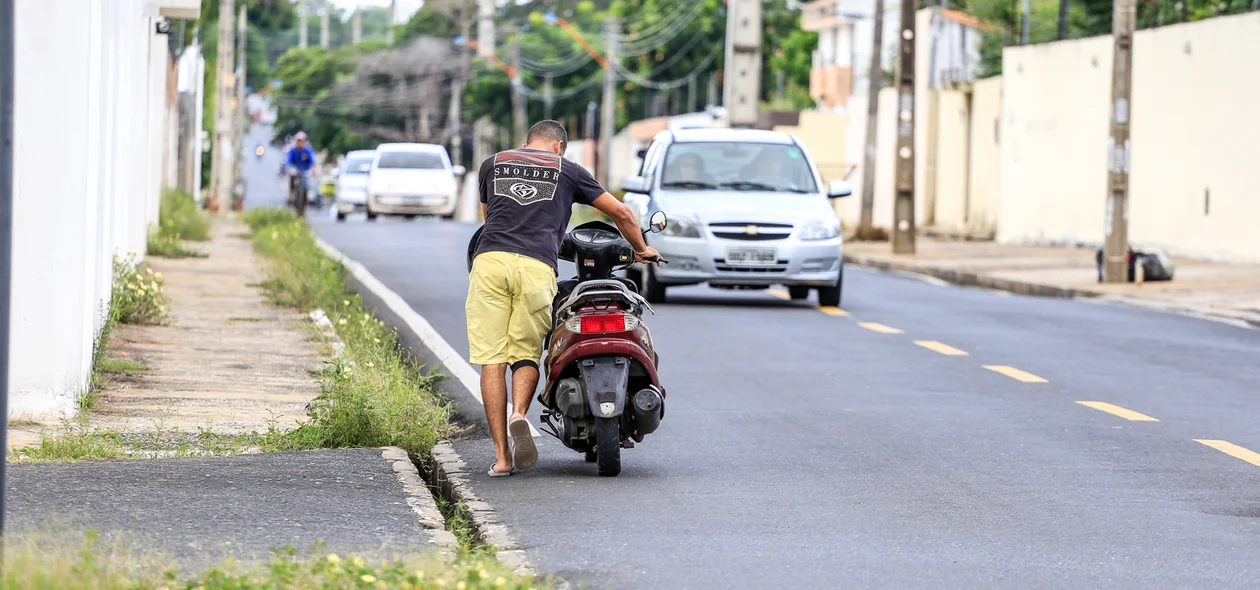 Moto envolvida no acidente