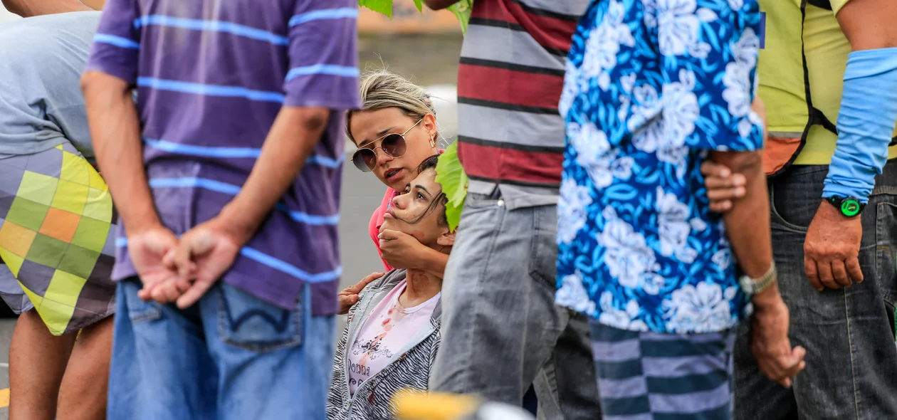 Mulher envolvida no acidente