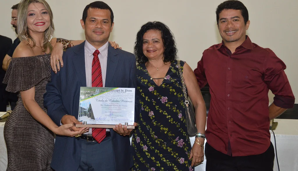 Homenageado com seus familiares