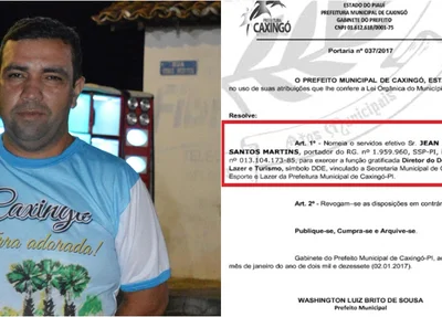 Jean Carlos e portaria de nomeação 