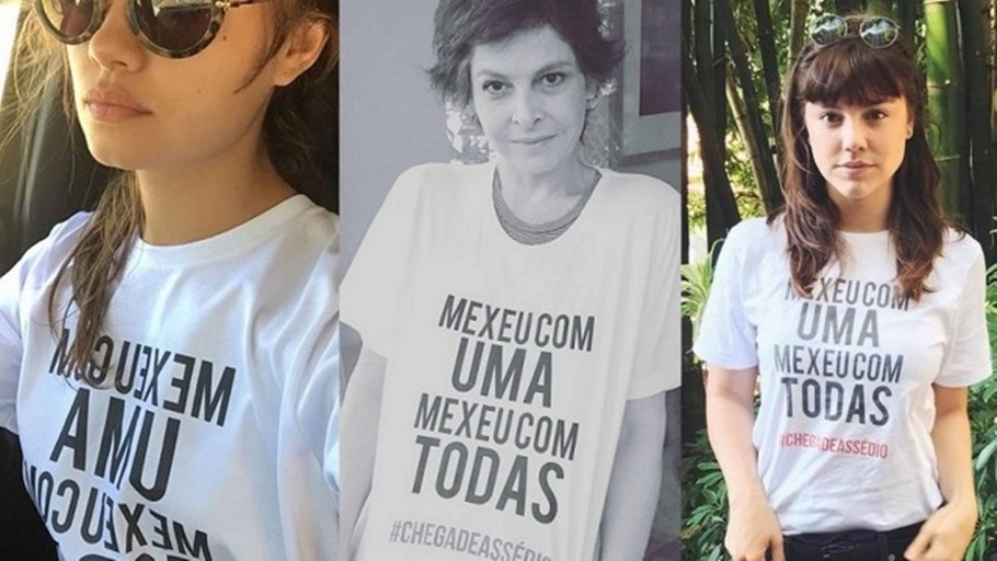 Sophie Charlotte, Drica Moraes e Alice Wegmann usam a camisa da campanha 