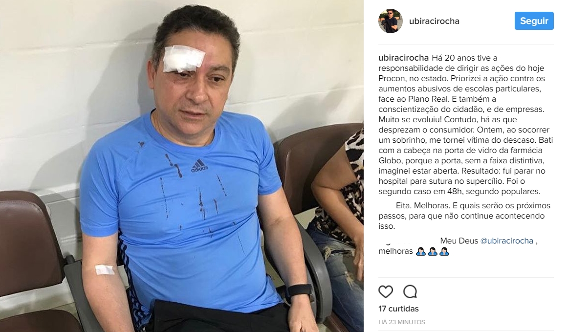 Promotor Ubiraci Rocha relata acidente em Instagram