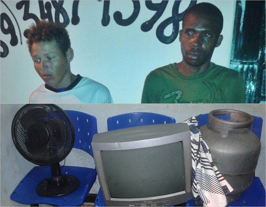 Dupla presa e material apreendido