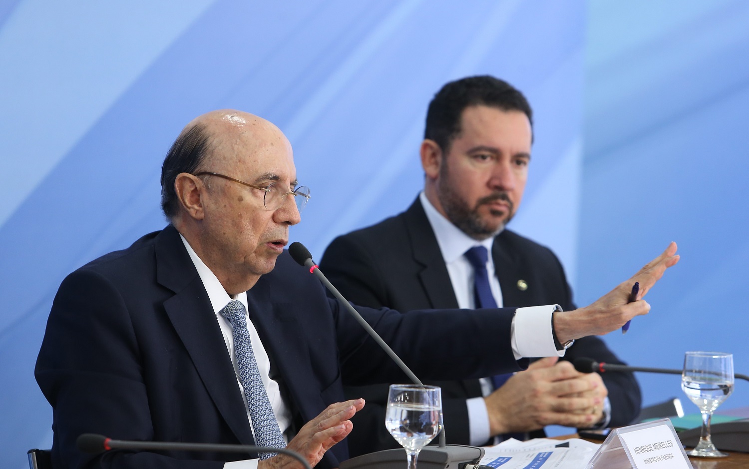 Ministro da Fazenda Henrique Meirelles e Ministro do Planejamento, Dyogo Oliveira