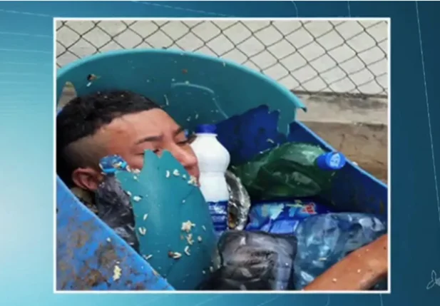 Preso tenta fugir escondido dentro de tambor de lixo 