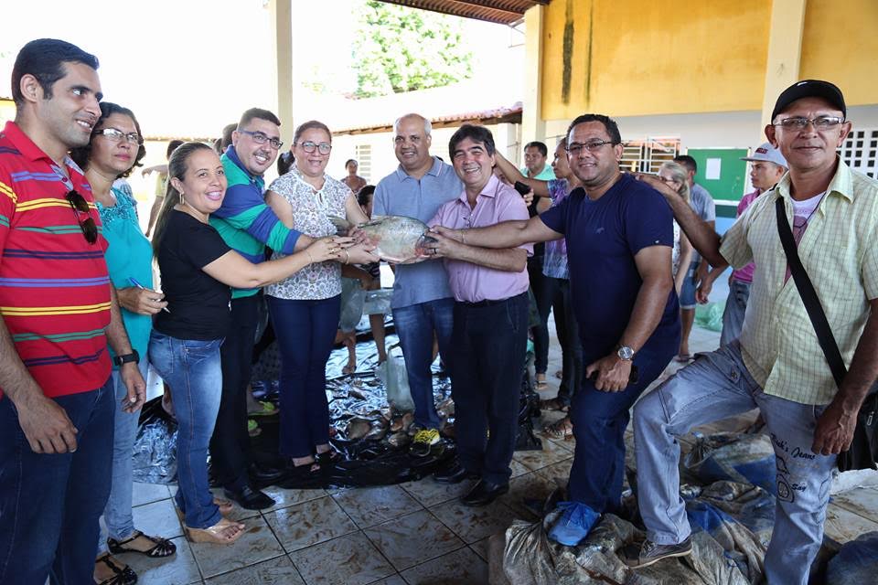 Entrega de peixes às famílias