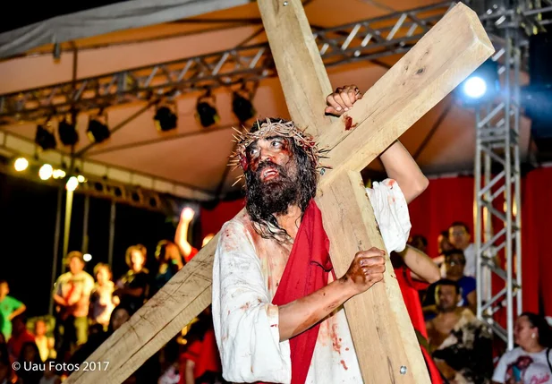Espetáculo Paixão de Cristo apresentado no Parentão em Teresina