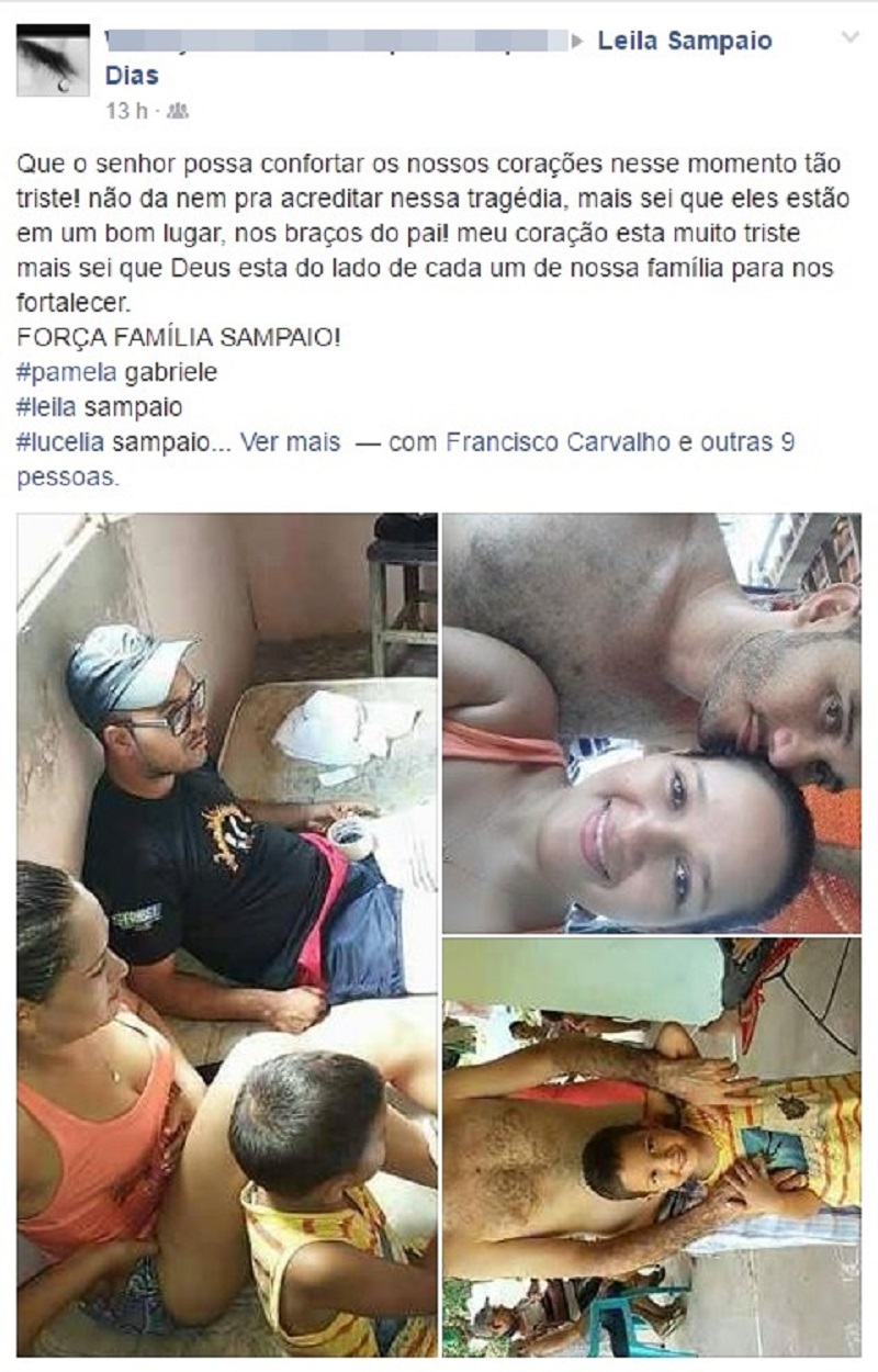 Amigos prestam última homenagem a família morta em Miguel Alves