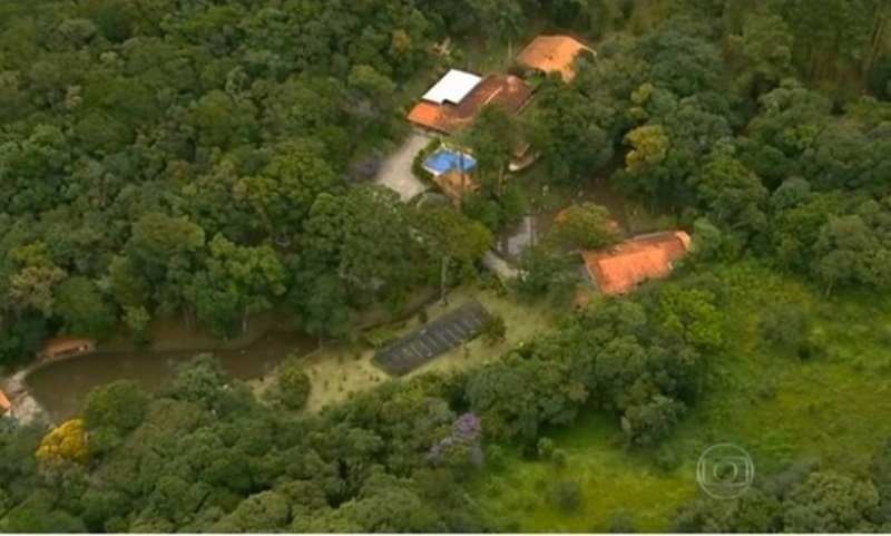 Vista aérea do sítio Santa Bárbara, em Atibaia (SP)