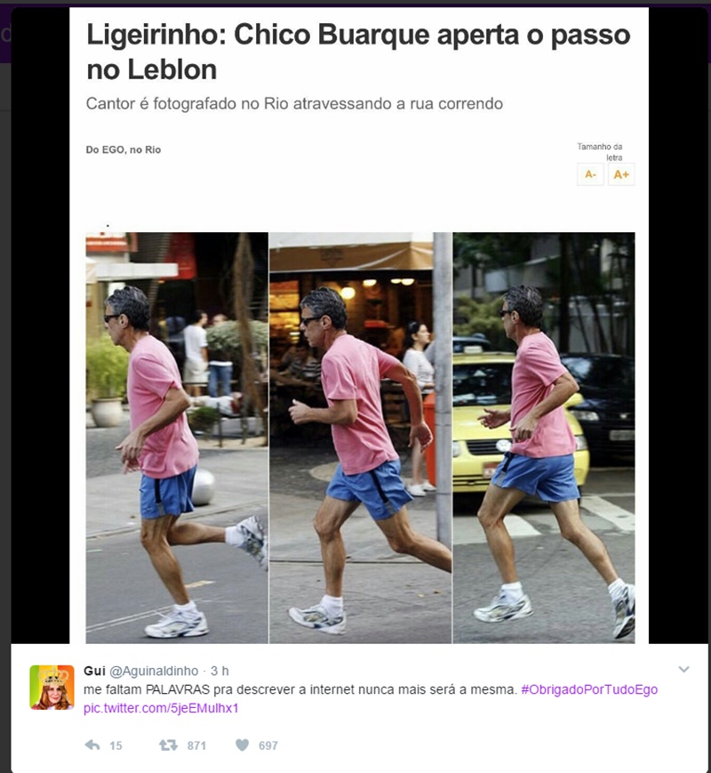 Internautas usam matérias do site lamentar fim do site Ego