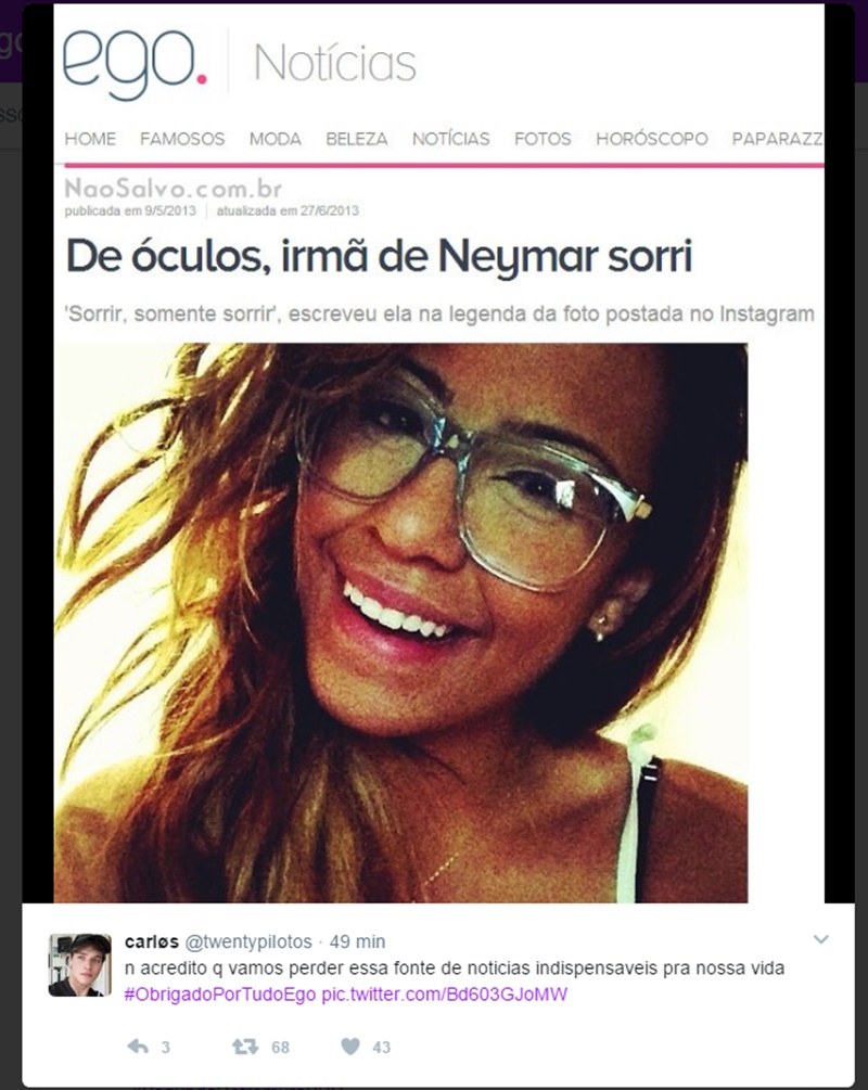 Internautas usam matérias do site lamentar fim do site