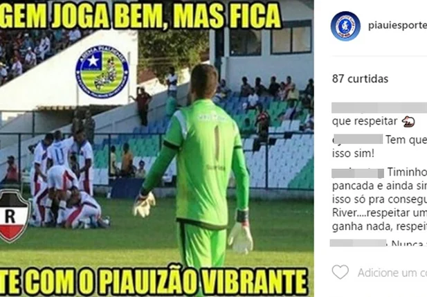 Piauí provoca River com postagem polêmica